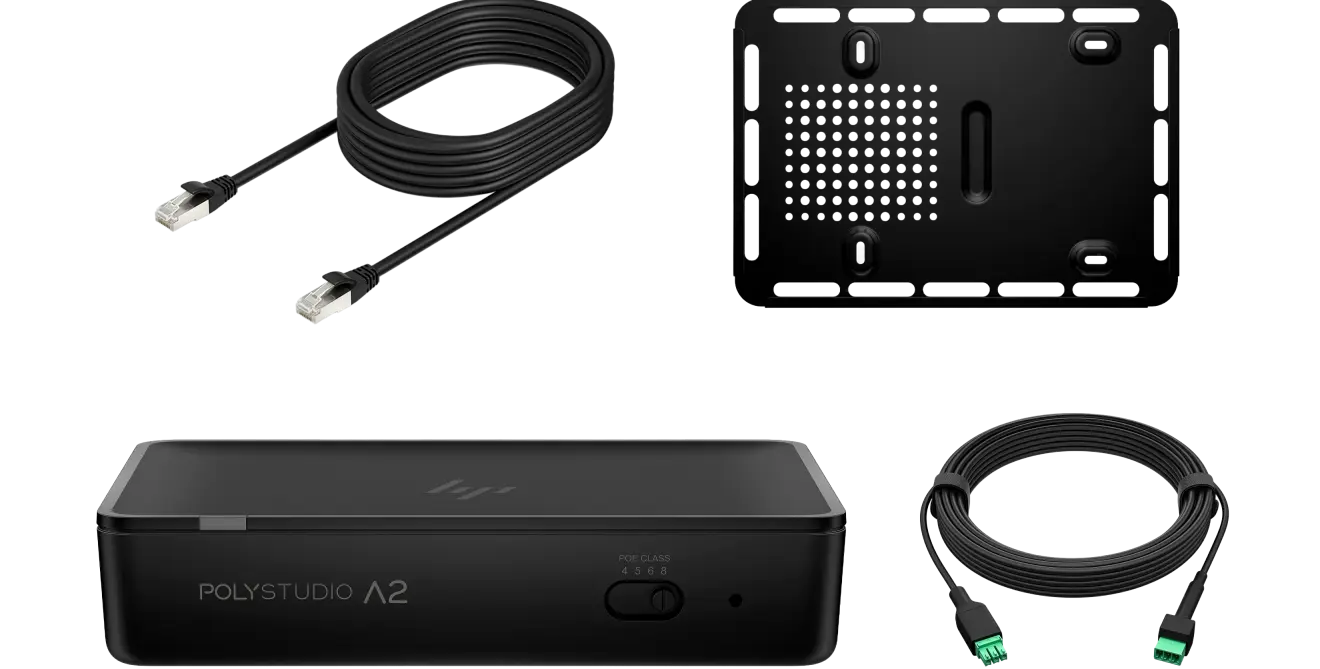 B22x3aa Hp Poly Studio A2 Audio Bridge Wcat6a And Mic Extension Cable And Mounting Plate Taa 5036250