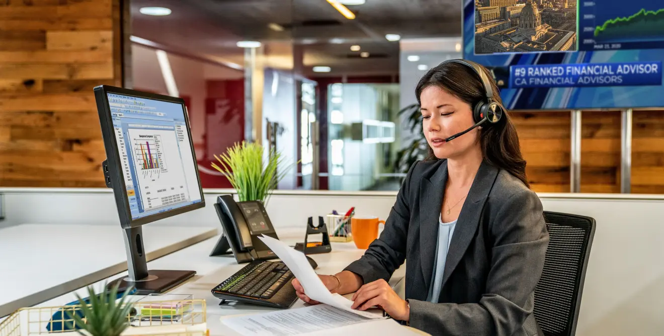 Poly Savi 7300 Office Female Lifestyle Sup M1836132