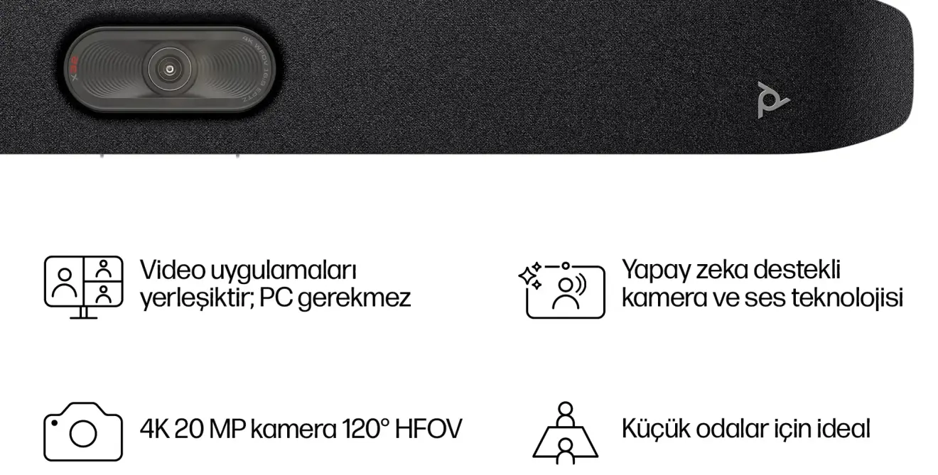 Poly Studio X32 Features 1 All In One Video Bar For Small Meeting Rooms Turkish Tr Tr 3937042