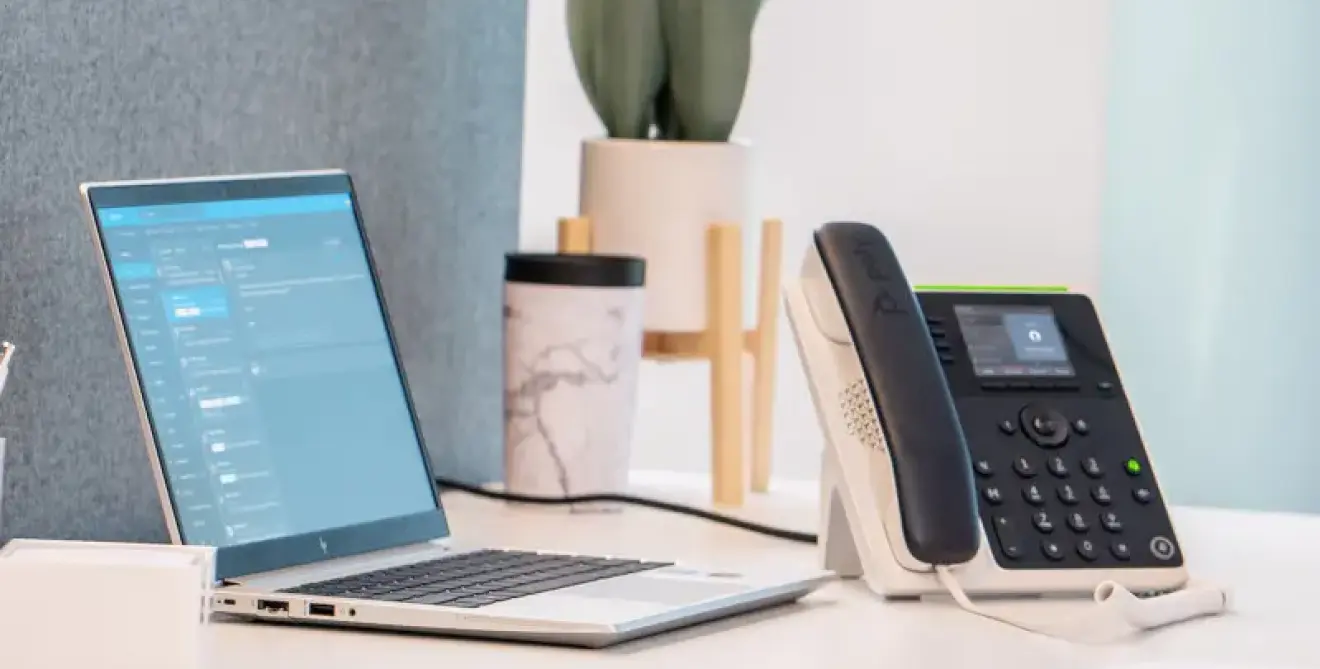 Poly Edge E220 Ip Phone Ip Desk Phone Black Office Female Lifestyle 2 Web M2865575