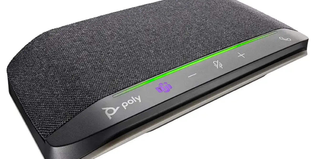 Poly Sync 10 Silver Ms Teams Usb A 2 Microphones Right Facing Sup M1938193