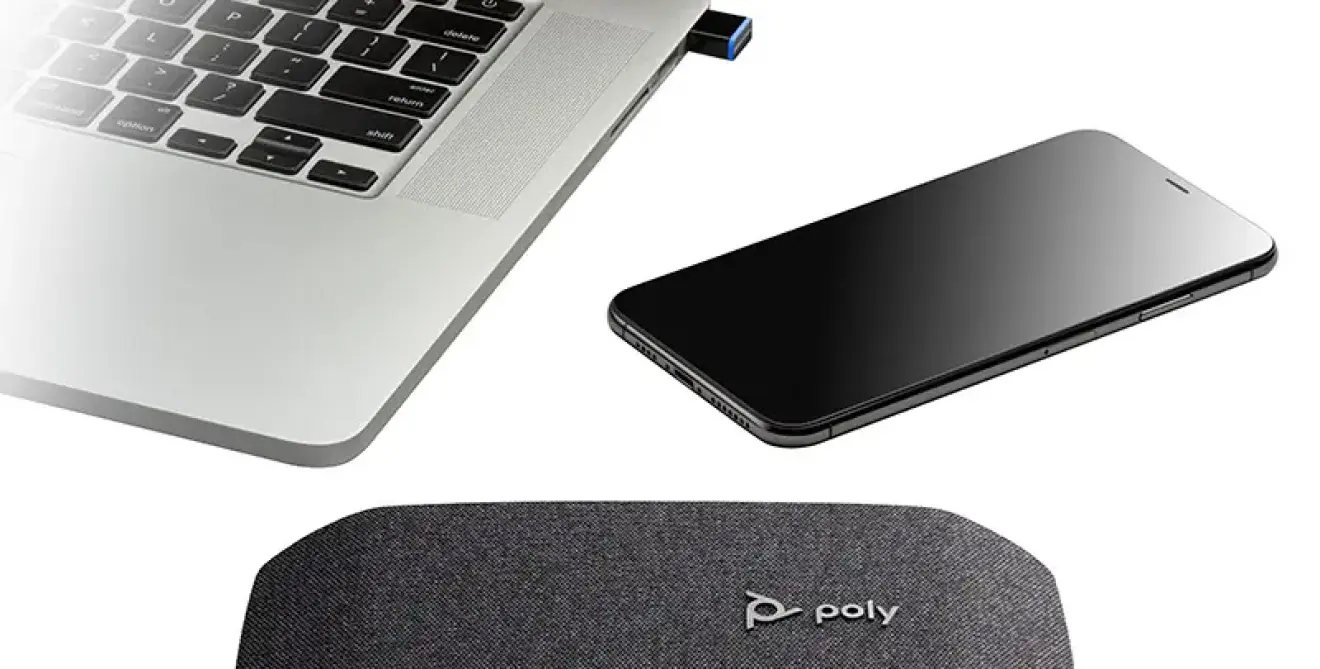 Poly Sync 20 Silver Bluetooth Dongle Lifestyle Sup M0236941