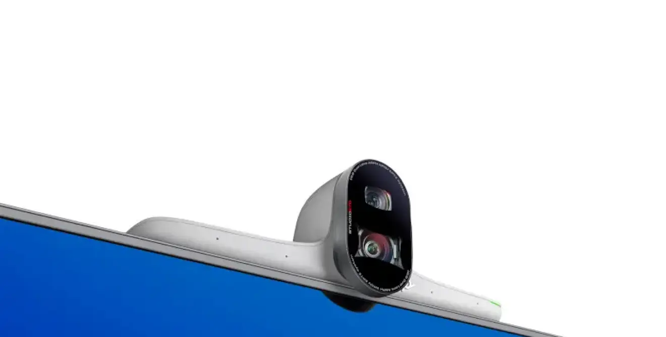 Poly Studio E70 Black Smart Camera Above Monitor Hero M1755508