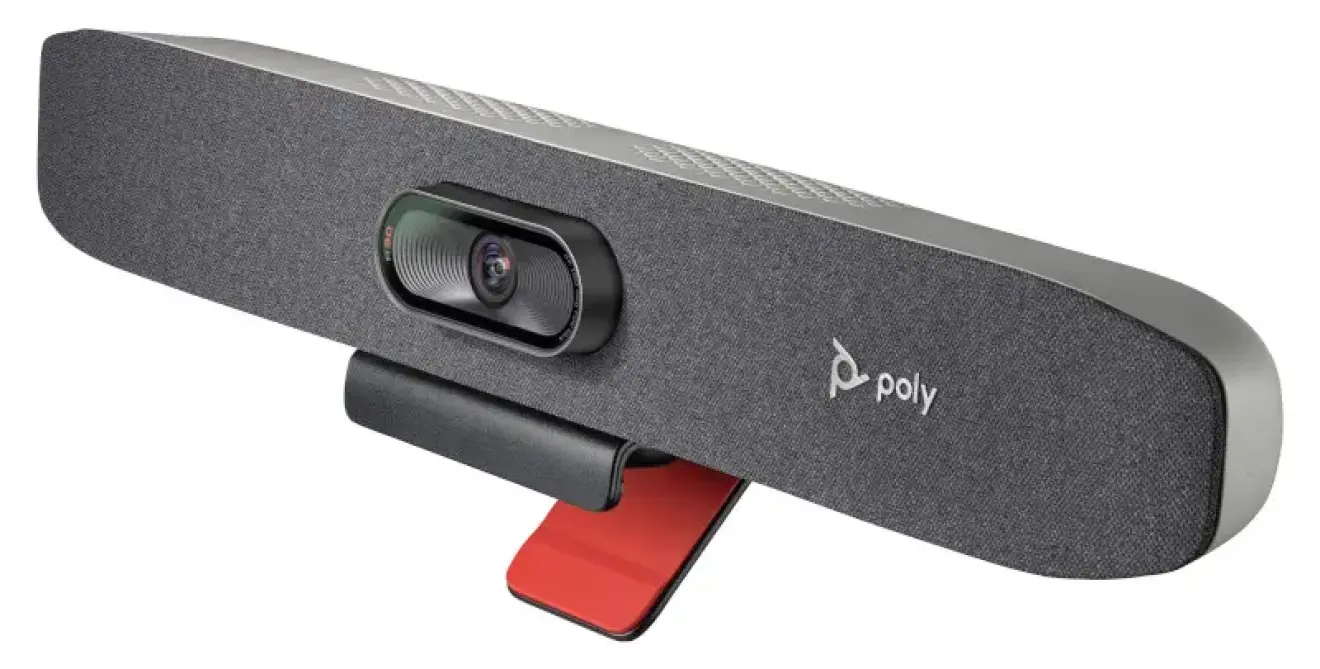Poly Studio R30 Camera Video Bar Black Stand Left Facing M1556907